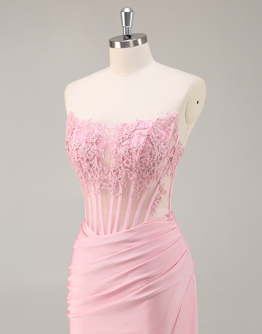 Black Bodycon Satin Short Corset Homecoming Dress with Lace