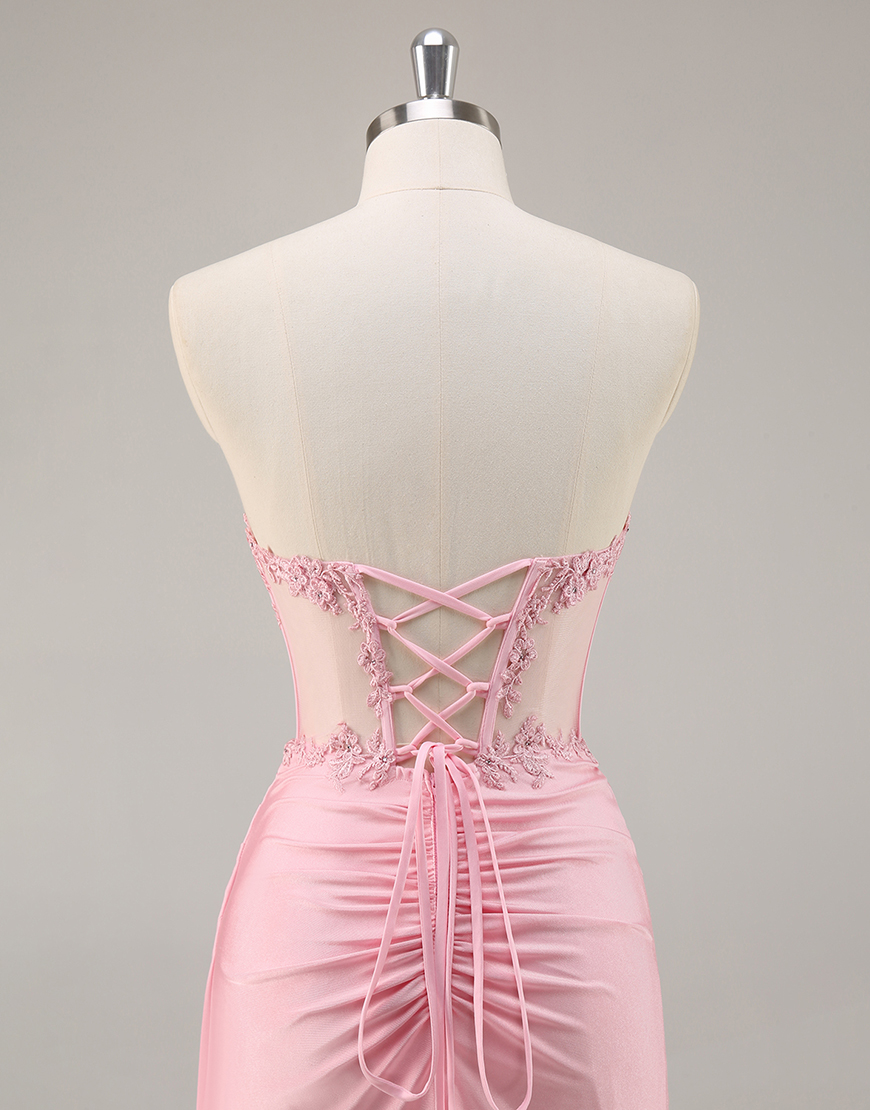 Royal Blue Satin Short Corset Homecoming Dress with Lace