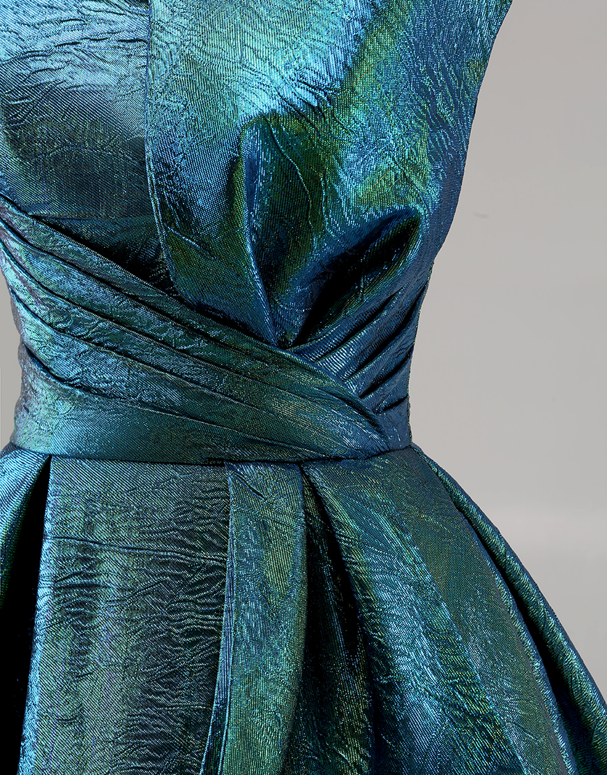 Sparkly Metallic Peacock Green A Line Strapless Short Homecoming Dress