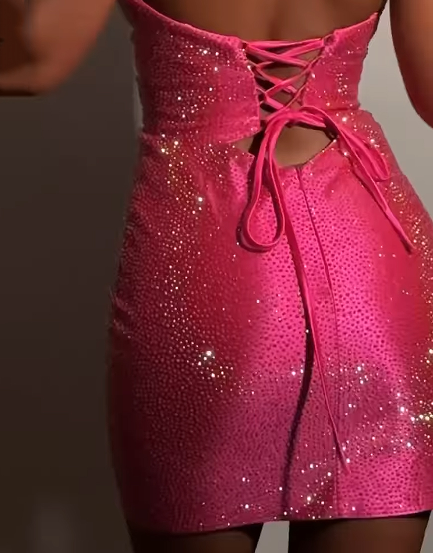 Sparkly Dark Green Beaded Tight Short Homecoming Dress