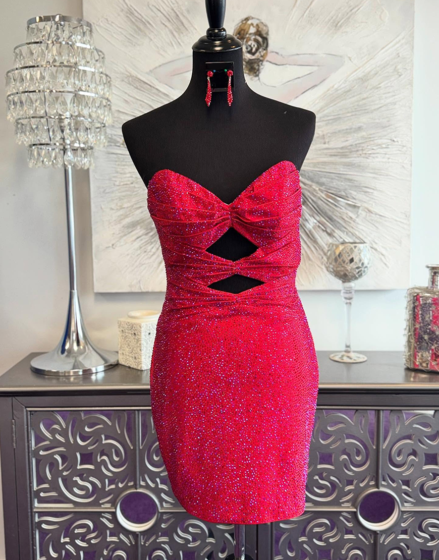 Sparkly Peacock Green Beaded Tight Short Homecoming Dress