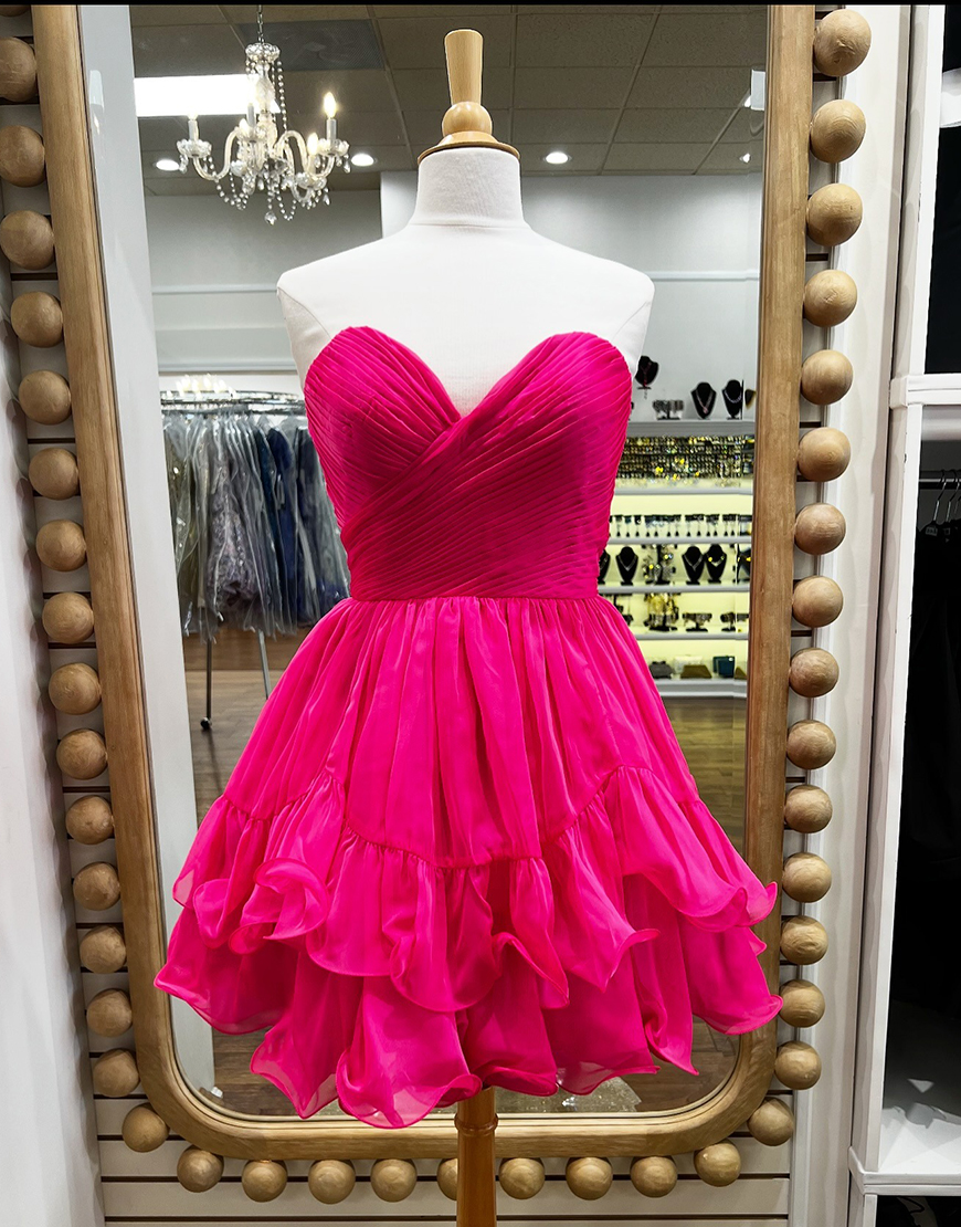 Dark Blue A Line Sweetheart Short Homecoming Dress with Ruffles