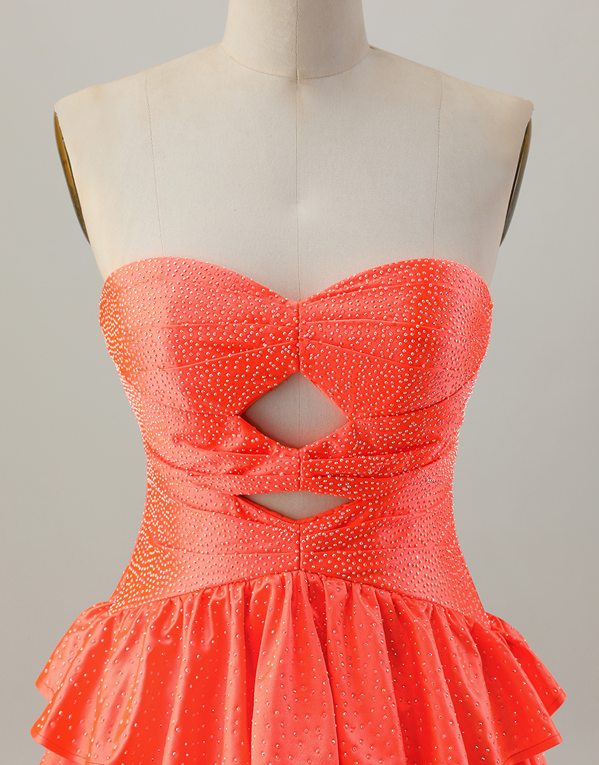 Sparkly Black A Line Ruffled Short Homecoming Dress with Beading