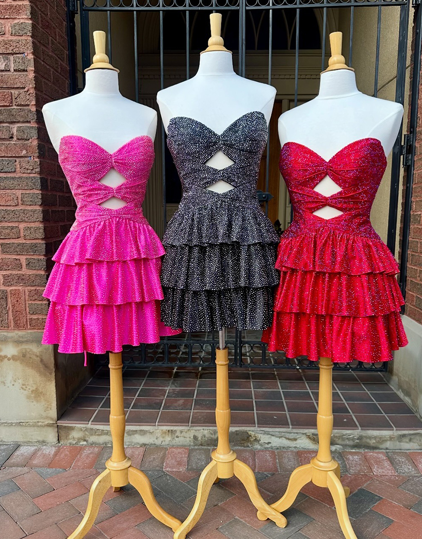 Sparkly Orange A Line Ruffled Short Homecoming Dress with Beading