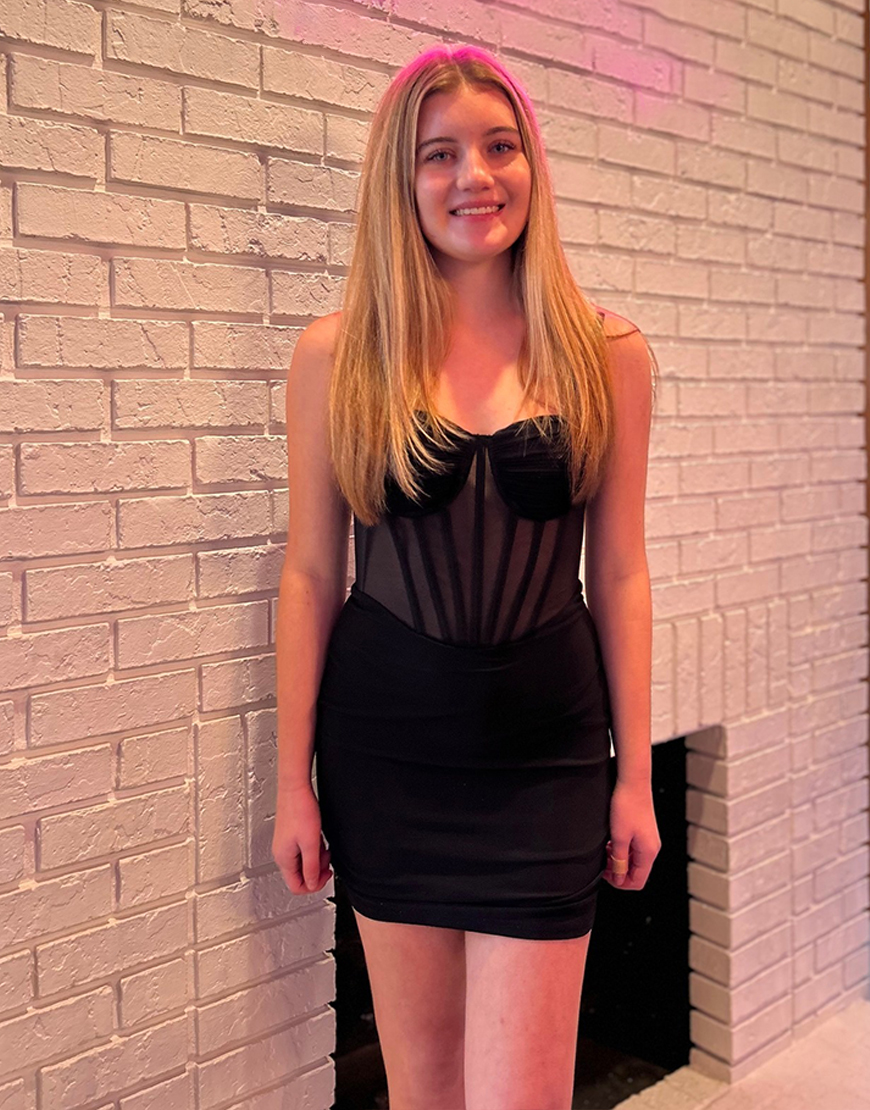 Black Spaghetti Straps Tight Short Corset Homecoming Dress