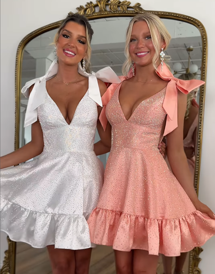 Sparkly Royal Blue Ruffled A Line Short Homecoming Dress with Beading