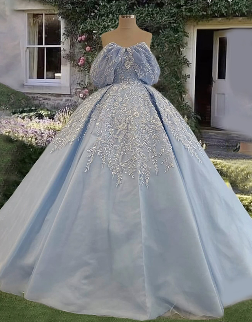 Purple Off The Shoulder Satin Princess Ball Gown Long Quinceanera Dress with Appliques