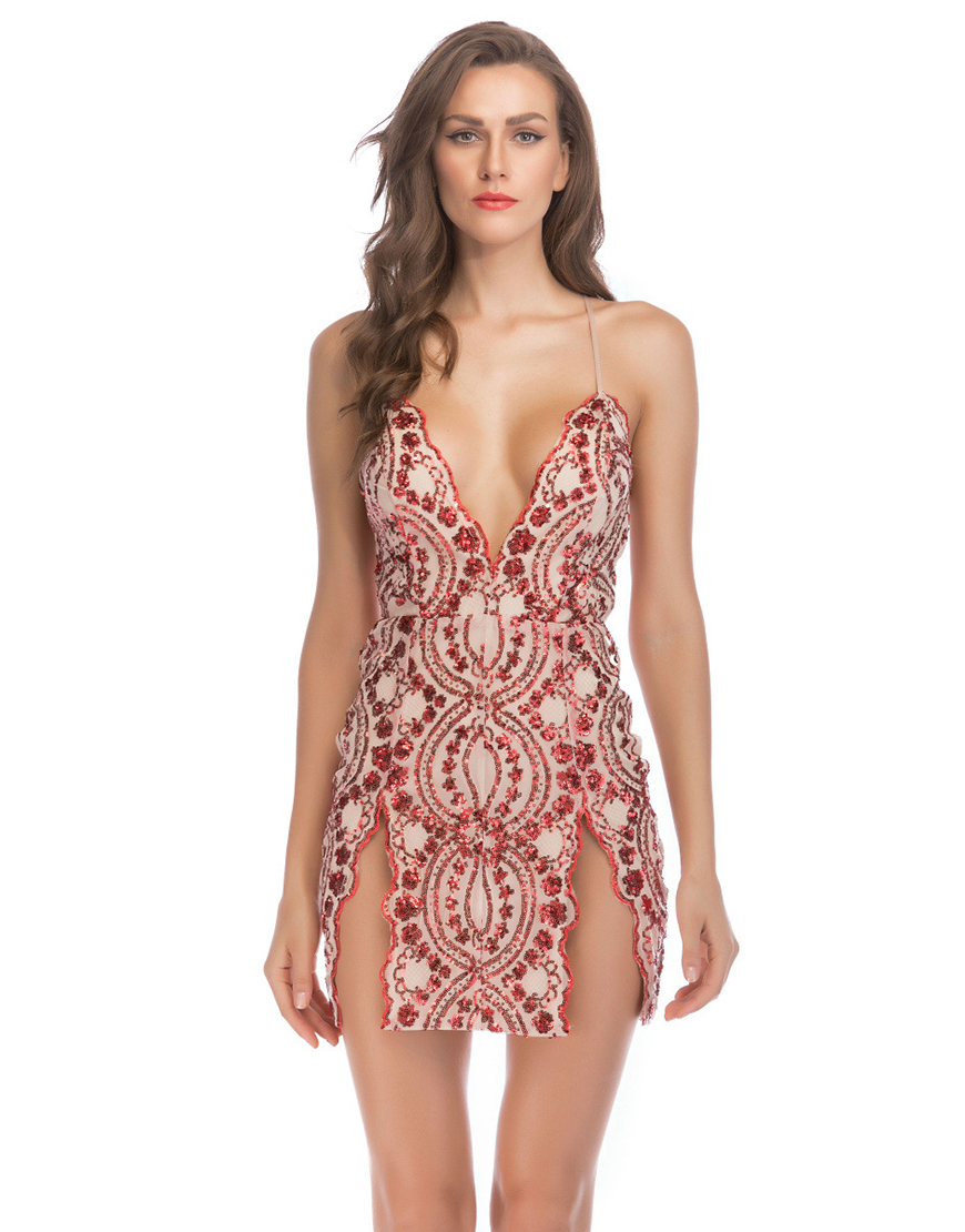 Sparkly Black Short Tight Sequin Homecoming Dress with Slit