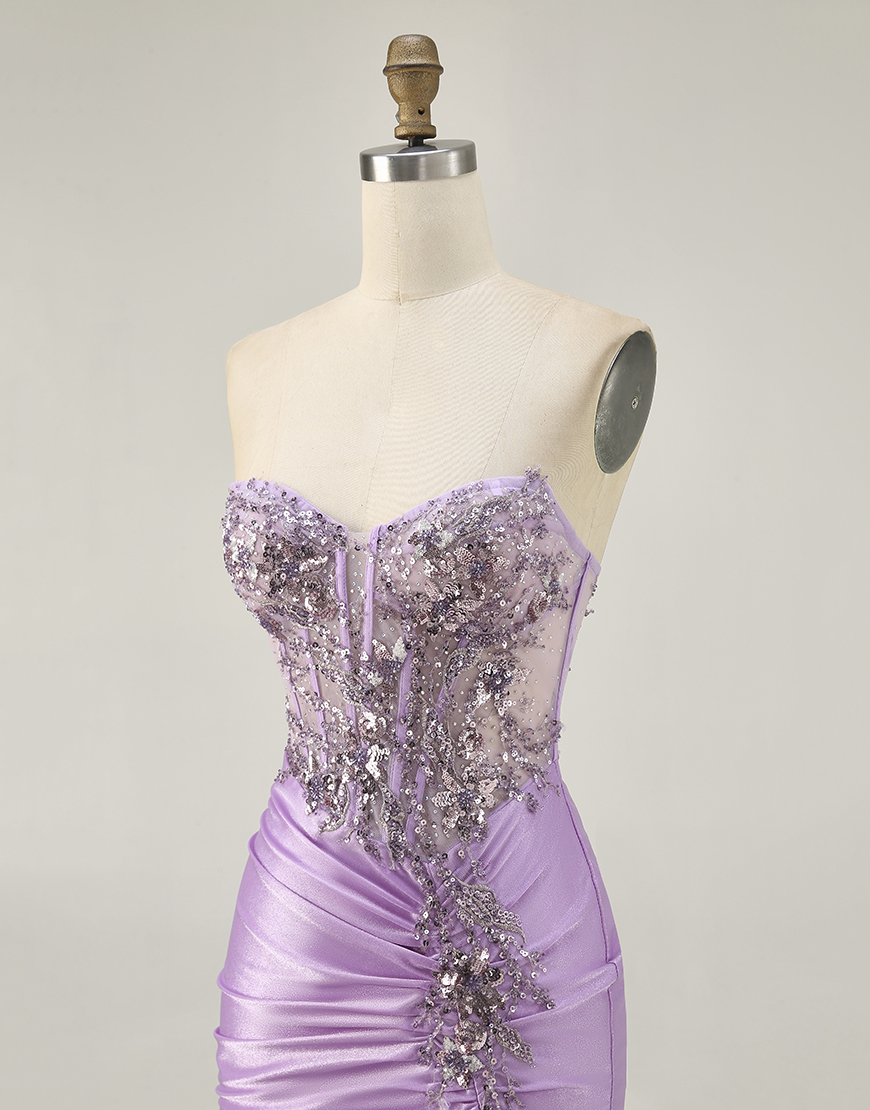 Sparkly Grey Green Tight Short Corset Homecoming Dress with Beading