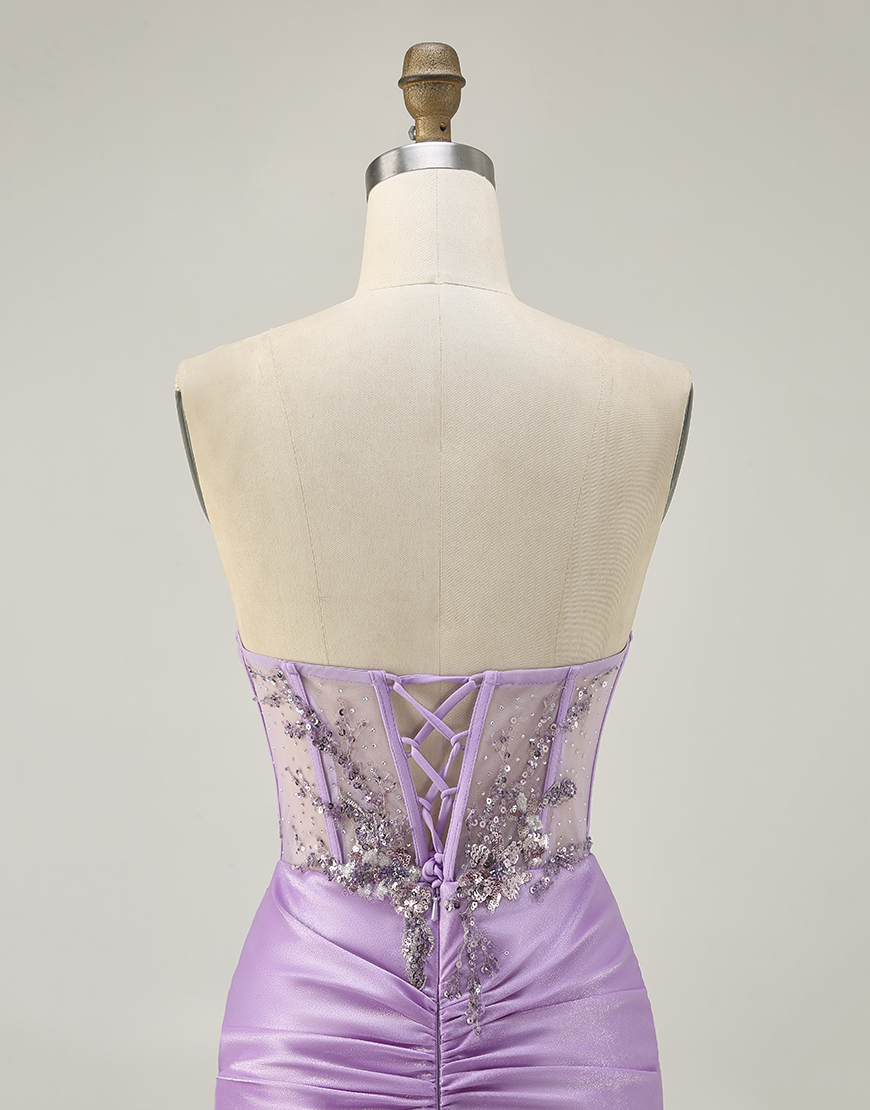 Sparkly Grey Green Tight Short Corset Homecoming Dress with Beading