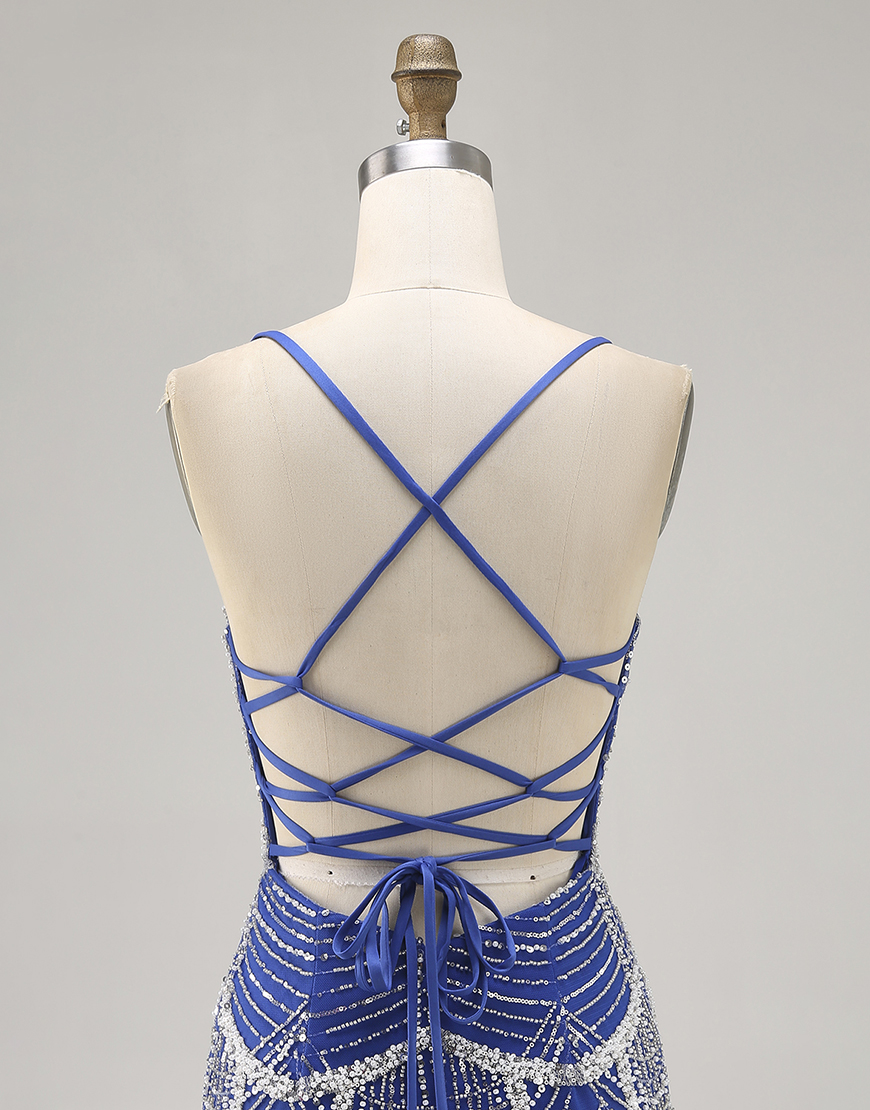 Sparkly Dark Green Tight Spaghetti Straps Short Homecoming Dress with Beading