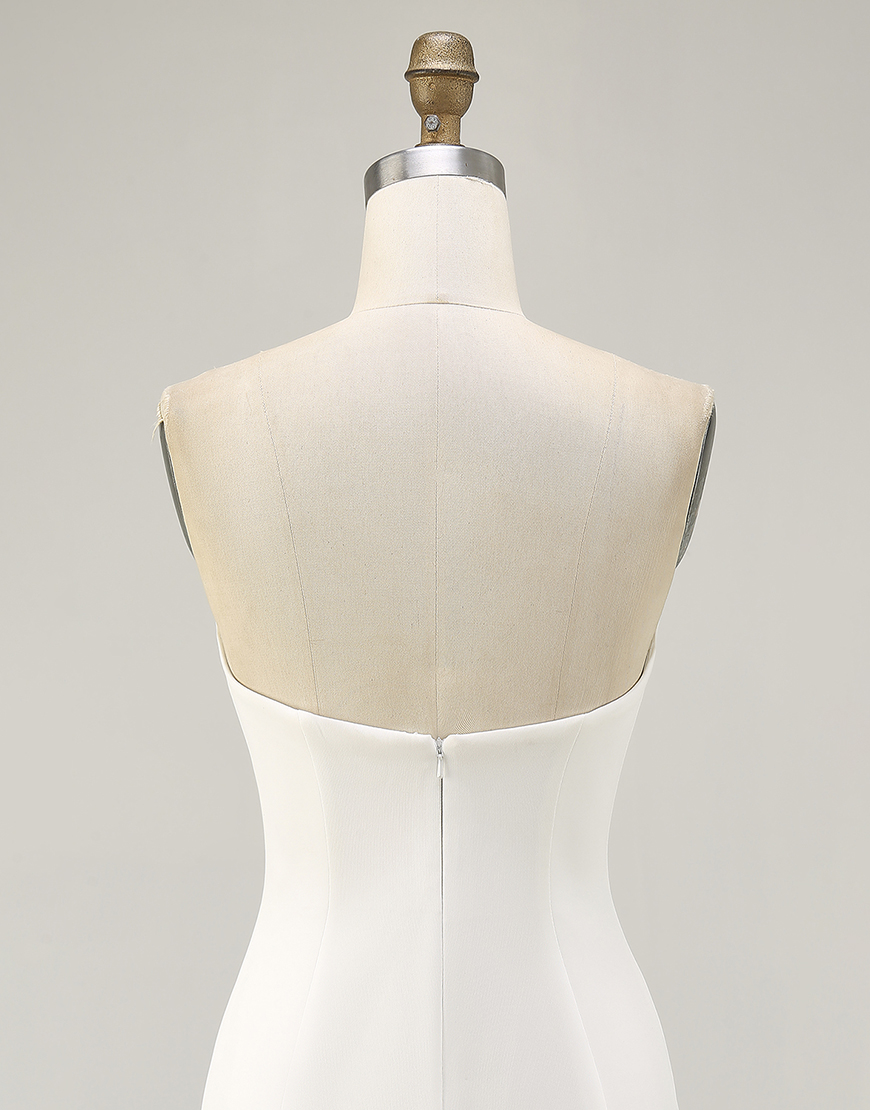 Sparkly White Floral Strapless Bodycon Homecoming Dress with Sequins