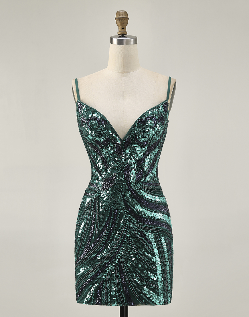 Sparkly Purple Sequin Strapless Bodycon Short Homecoming Dress