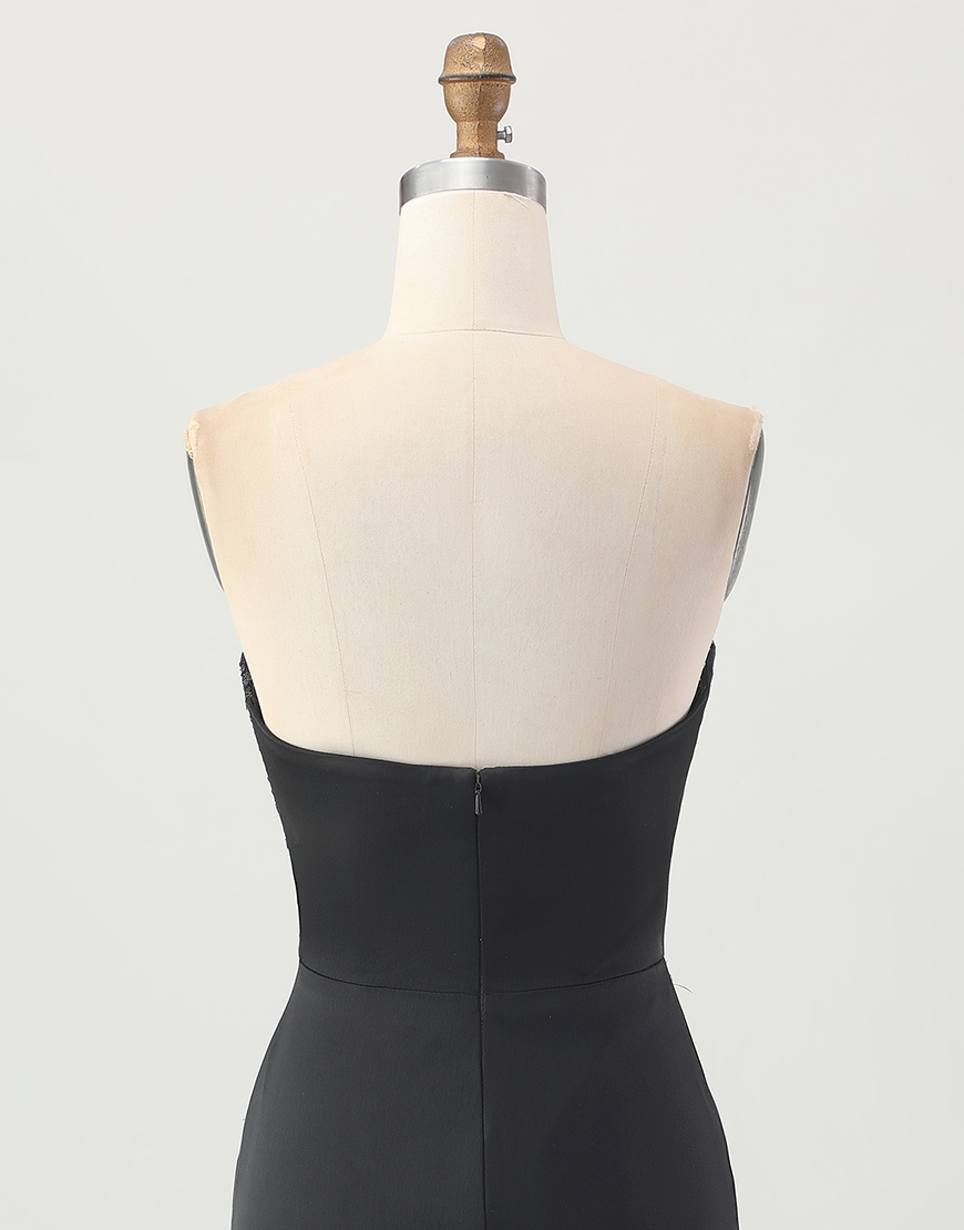 Sparkly Black Sweetheart Short Corset Homecoming Dress with Sequins