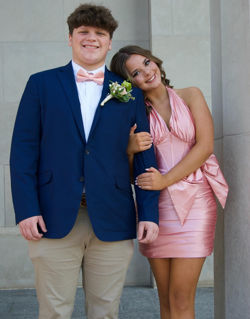 Pink Satin Halter Tight Short Corset Homecoming Dress with Bow