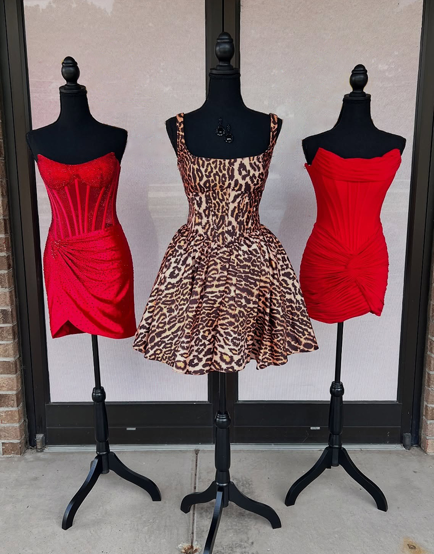 Strapless Red Tight Short Satin Corset Homecoming Dress