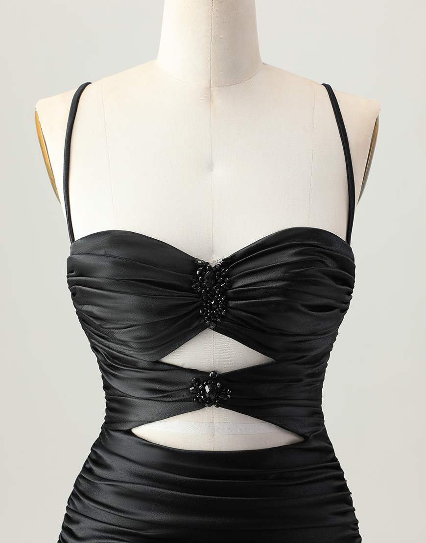 Sparkly Red Tight Cut Out Short Homecoming Dress with Rhinestone