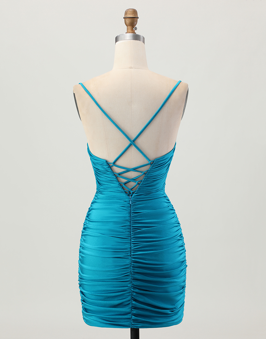 Sparkly Red Tight Cut Out Short Homecoming Dress with Rhinestone