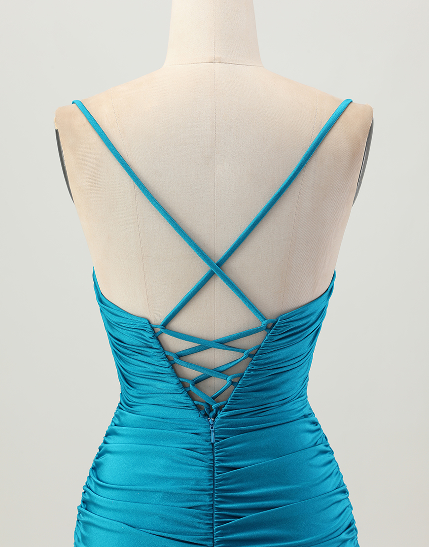 Sparkly Red Tight Cut Out Short Homecoming Dress with Rhinestone