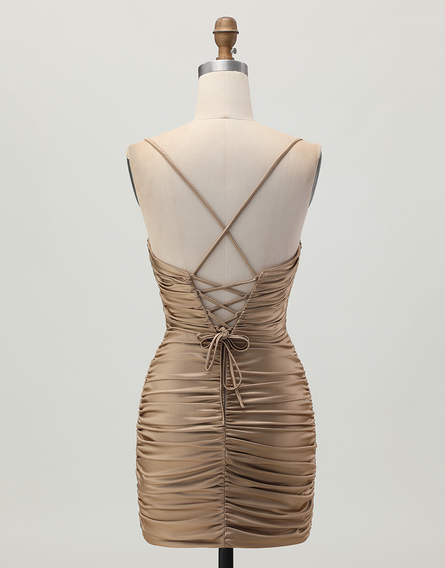 Sparkly Red Tight Cut Out Short Homecoming Dress with Rhinestone