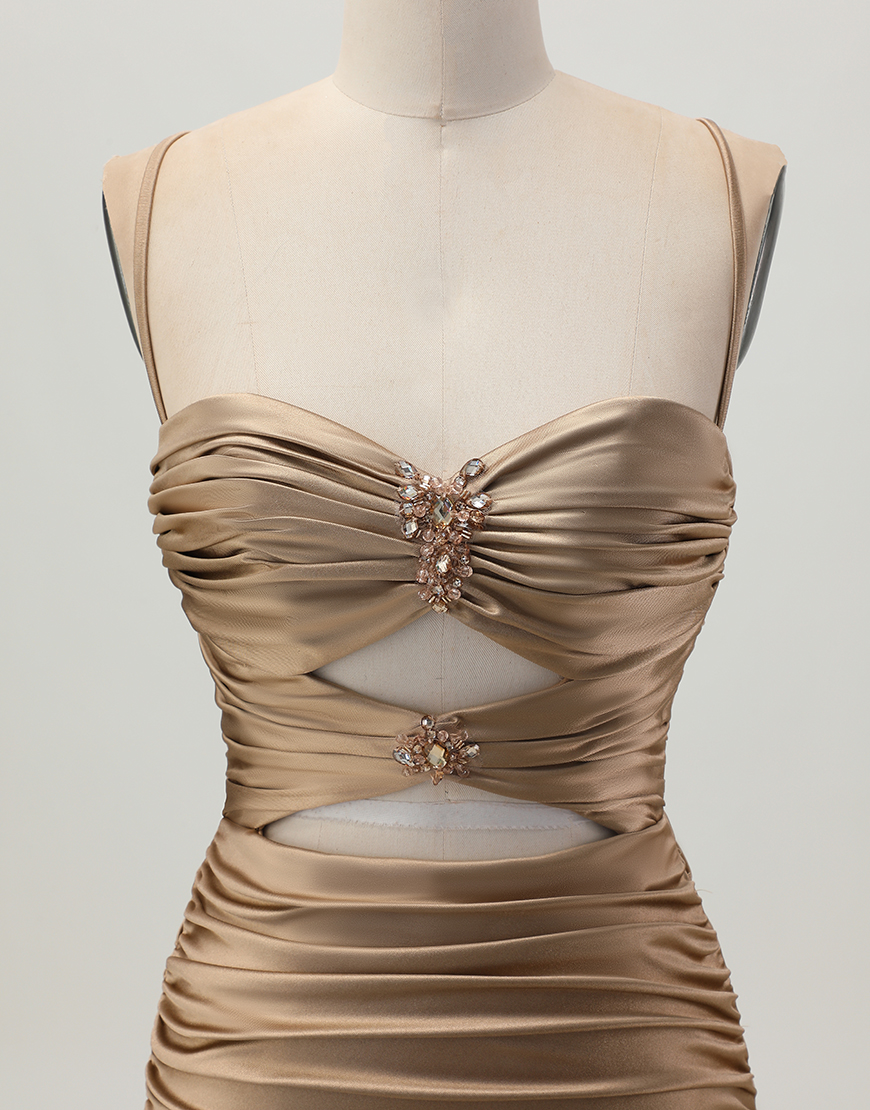 Sparkly Red Tight Cut Out Short Homecoming Dress with Rhinestone