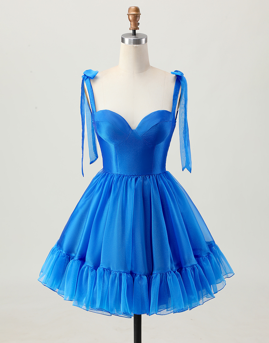 Simple Royal Blue A Line Short Homecoming Dress