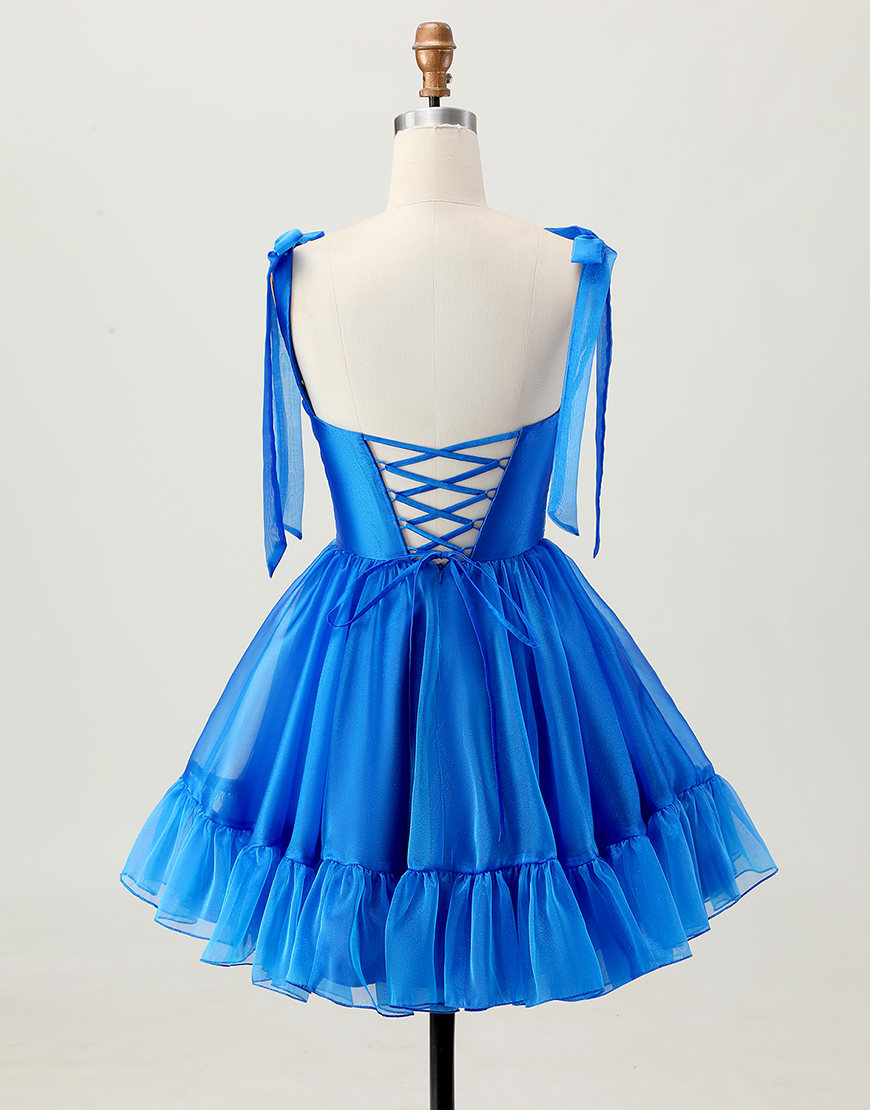 Simple Royal Blue A Line Short Homecoming Dress