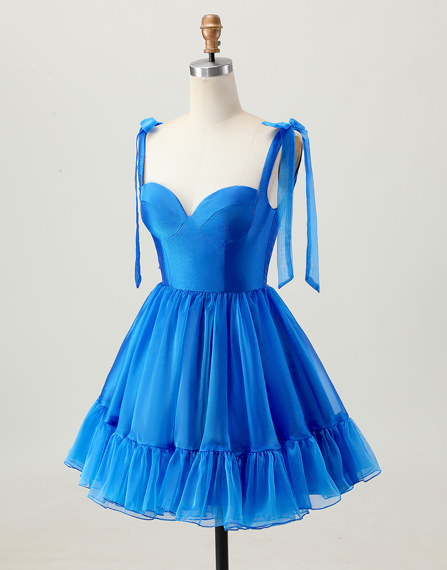 Simple Royal Blue A Line Short Homecoming Dress