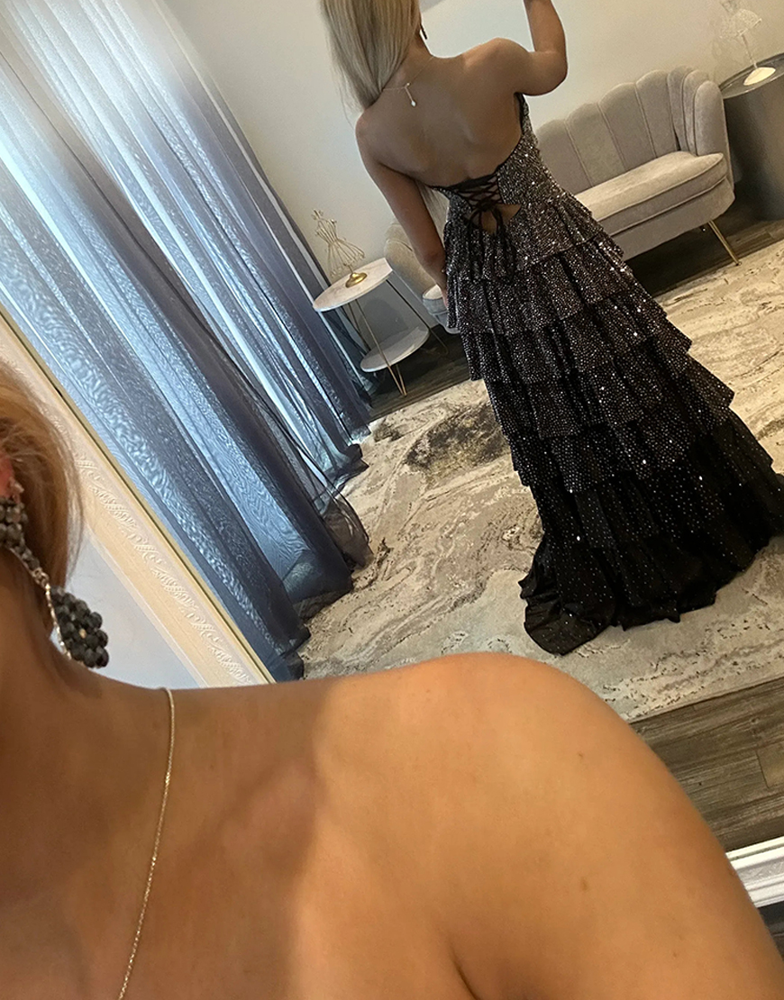 Sparkly Yellow A-Line Satin Sweetheart Ruffled Cut-Out Long Prom Dress with Beading