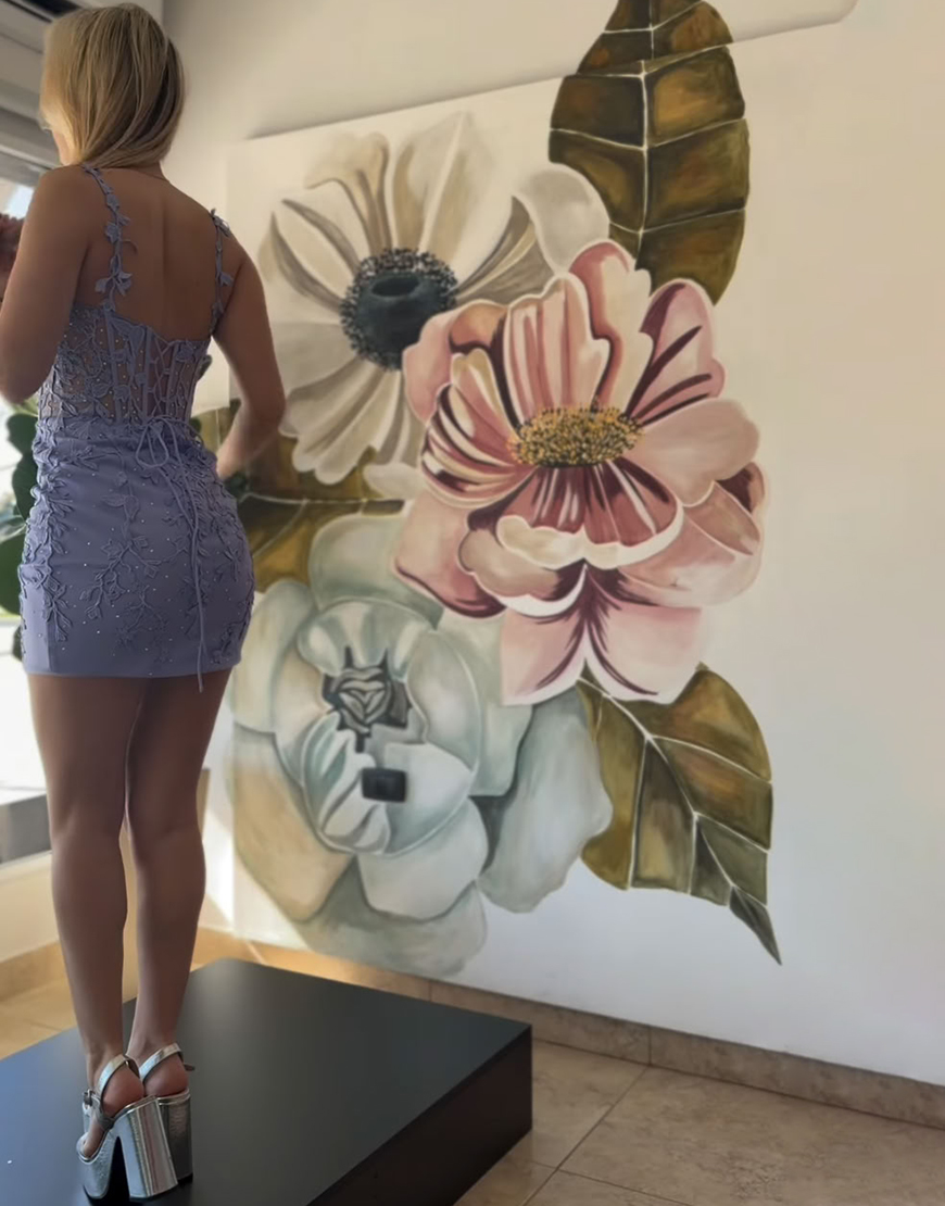 Red Spaghetti Straps Tight Short Corset Homecoming Dress with Appliques