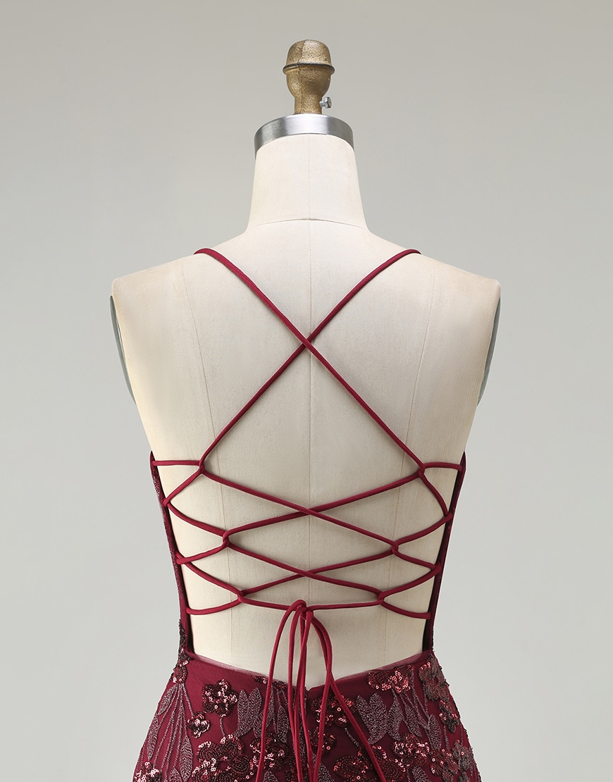 Sparkl Rose Golden Sequins Mermaid Floral Beaded Long Prom Dress