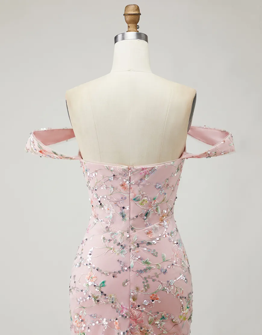 Floral Yellow Long Mermaid Prom Dress with Embroidery