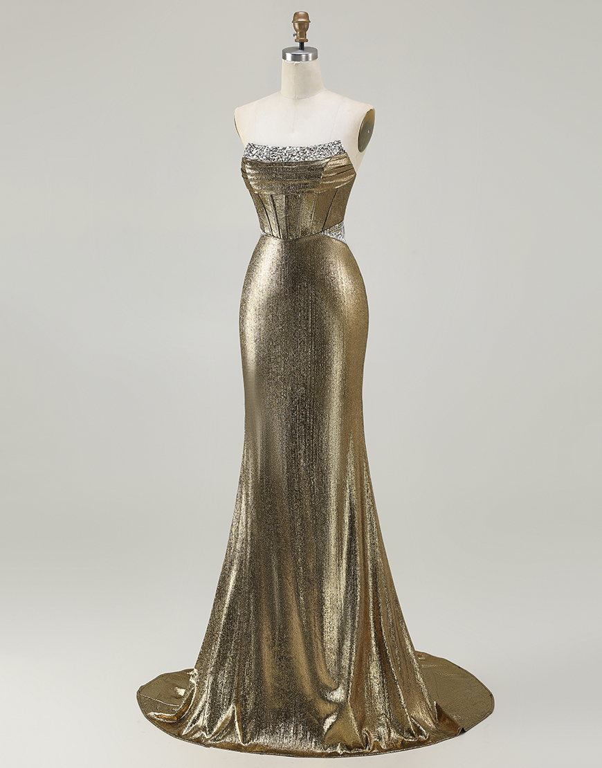 Sparkly Fuchsia Mermaid Beaded Corset Long Prom Dress