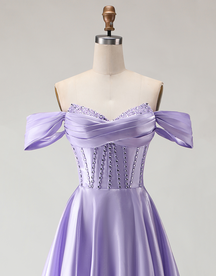 Sparkly Dark Green Beaded Long Corset A Line Prom Dress with Slit