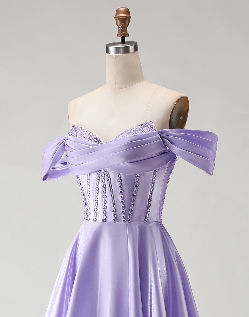 Sparkly Dark Green Beaded Long Corset A Line Prom Dress with Slit