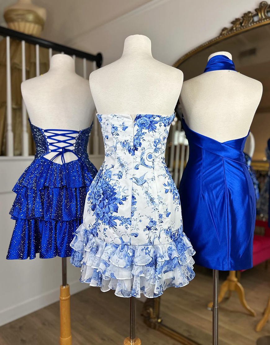 Black Halter Backless Tight Short Satin Homecoming Dress