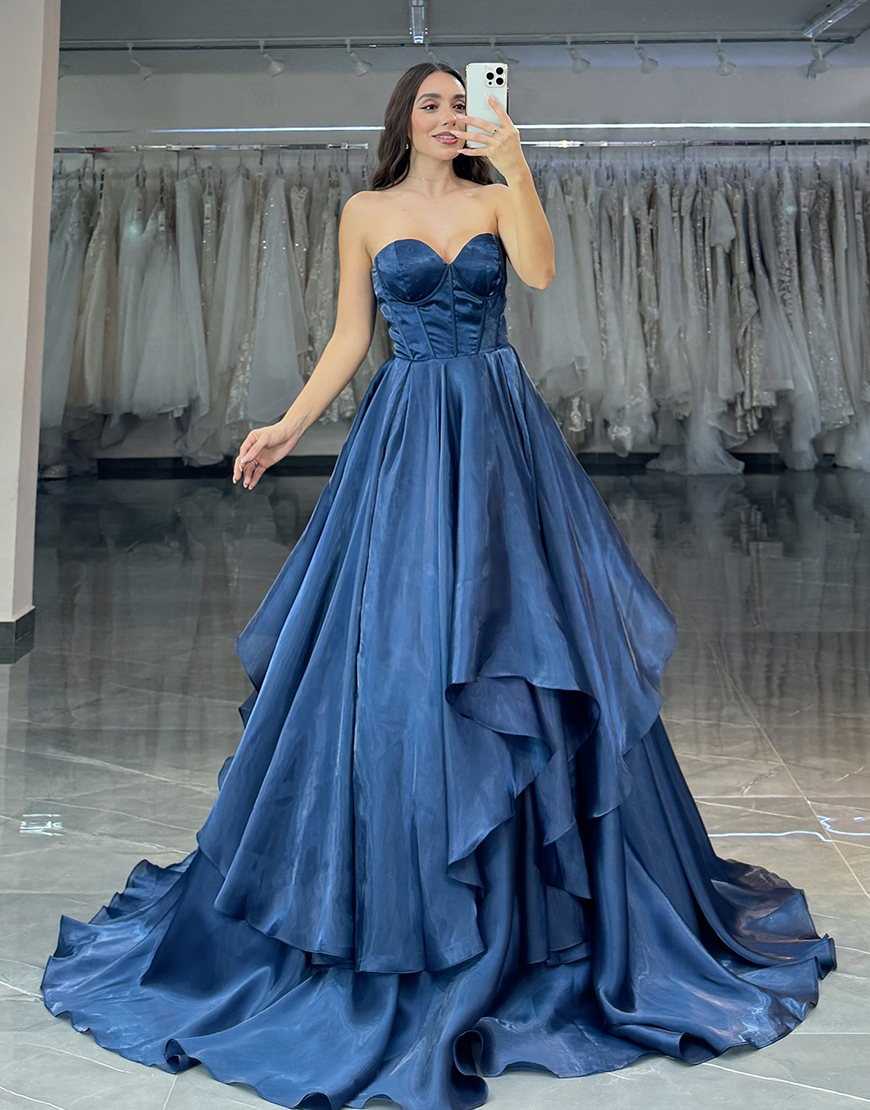 Burgundy A Line Corset Sweetheart Long Prom Dress with Ruffles