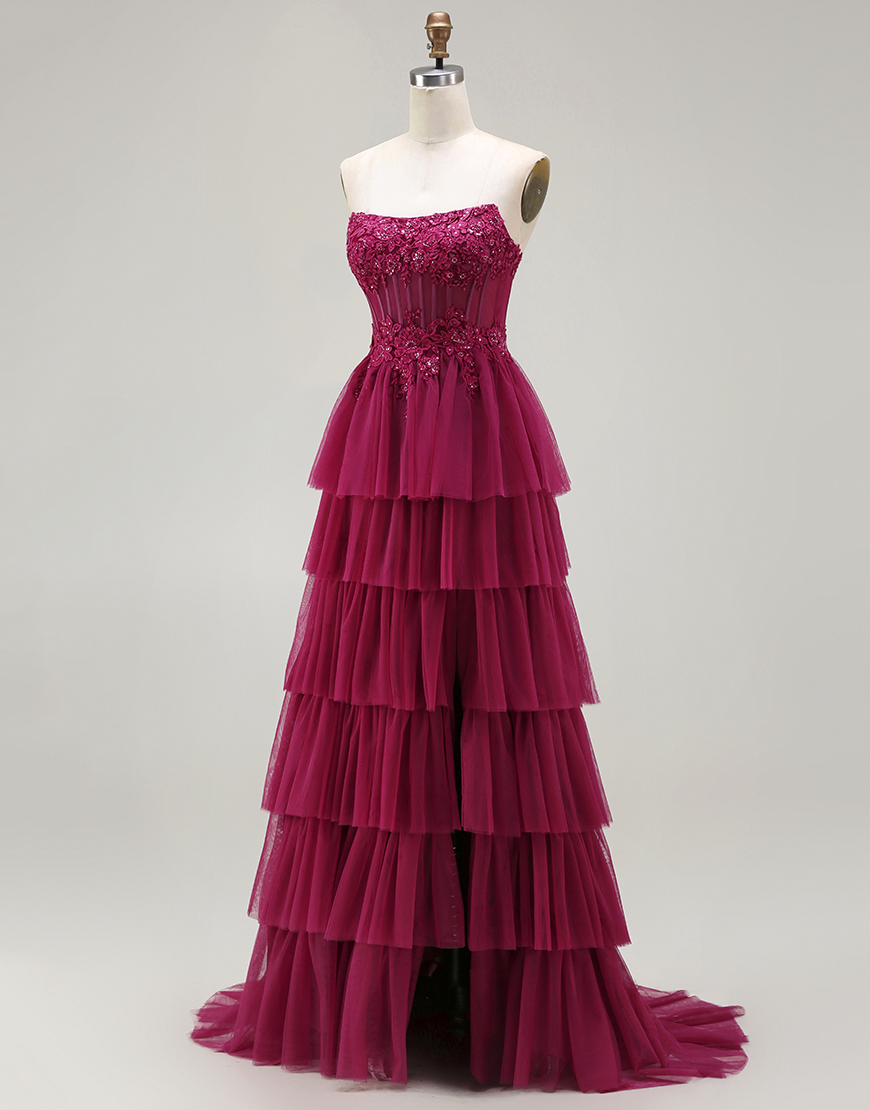 Sparkly Green Corset Beaded Floral Long Prom Dress with Ruffles