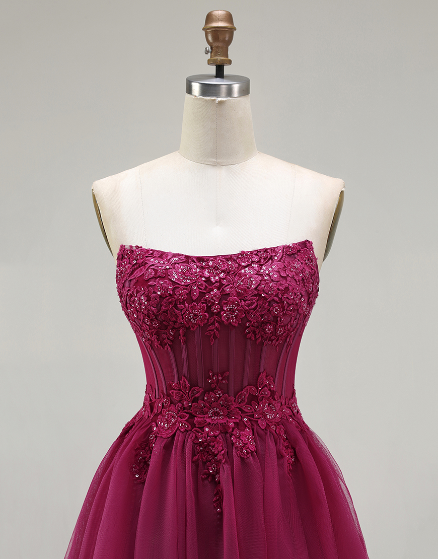 Sparkly Green Corset Beaded Floral Long Prom Dress with Ruffles