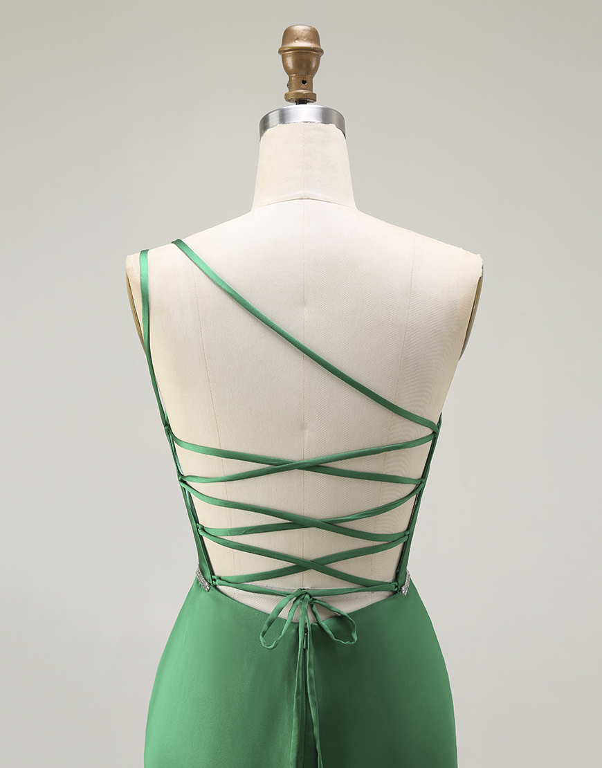 Sparkly Mermaid Dark Green Long Prom Dress with Slit