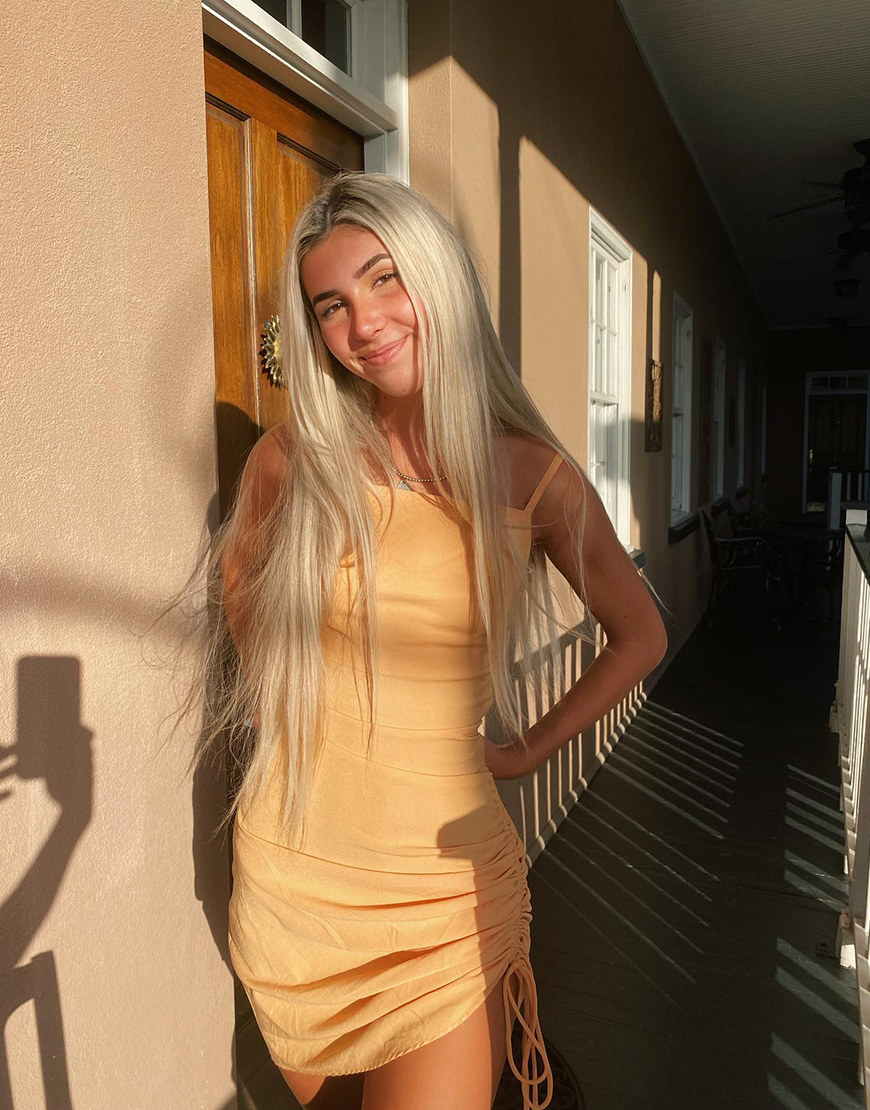 Yellow Spaghetti Straps Mini Bodycon Dress