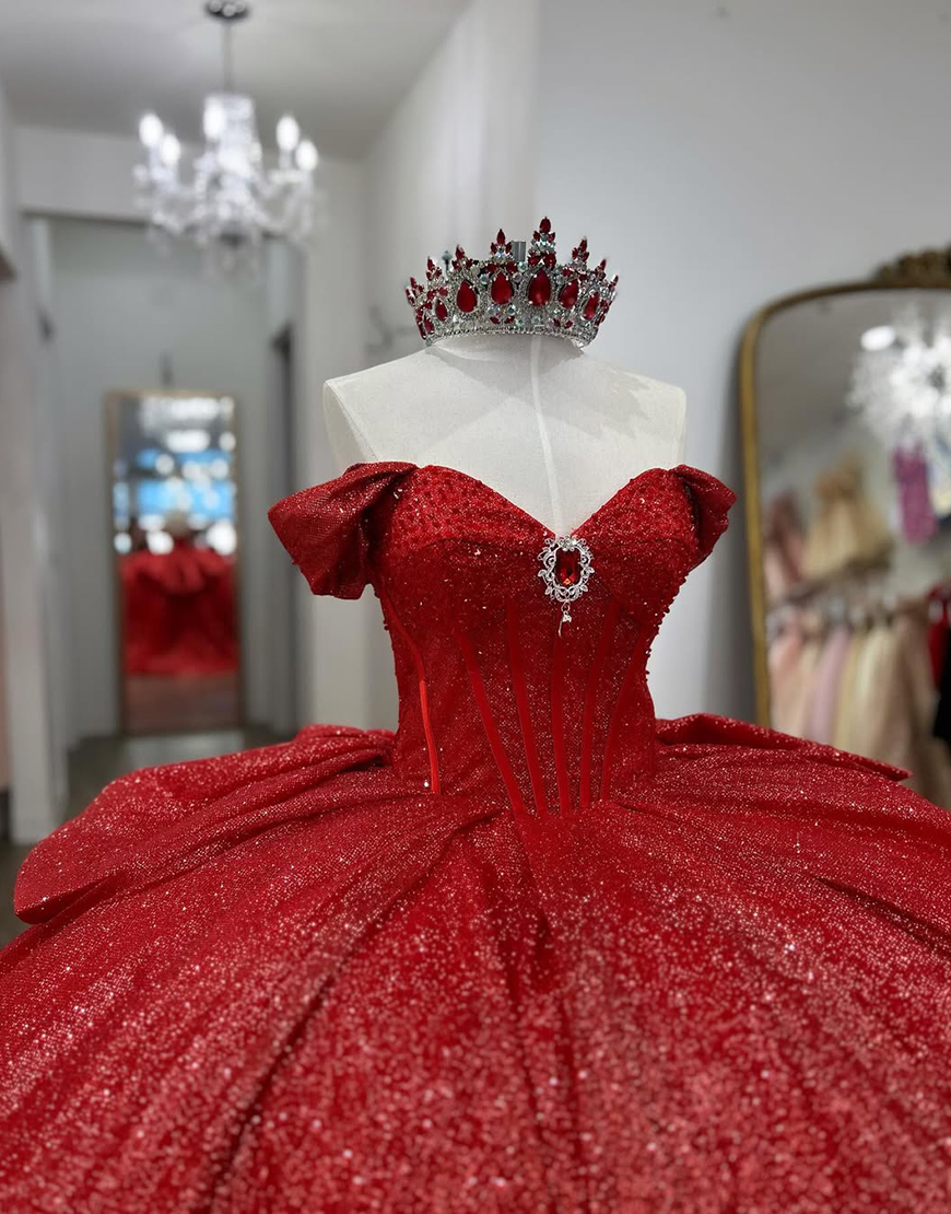 Sparkly Grey Blue Sweetheart Corset Ball Gown Bedaed Quinceanera Dress with Bow