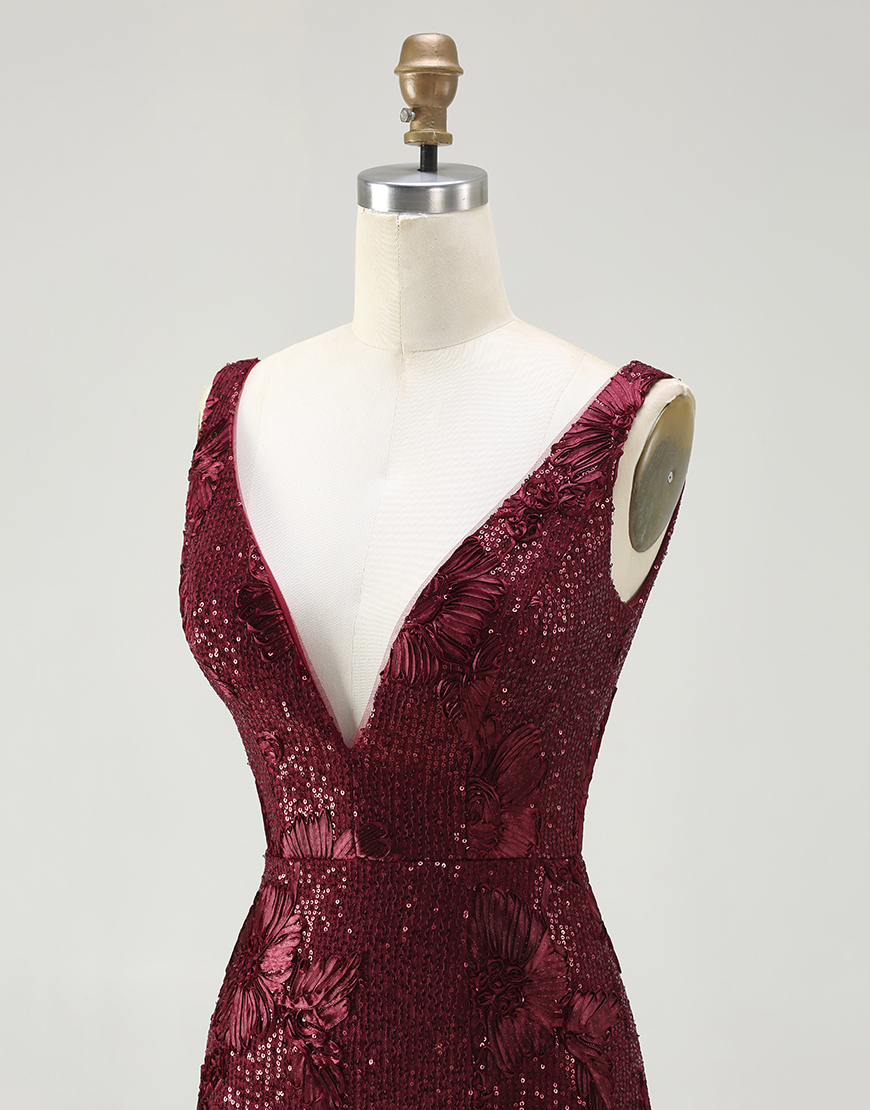 Sparkly Navy Mermaid Long Sequin Prom Dress with Slit