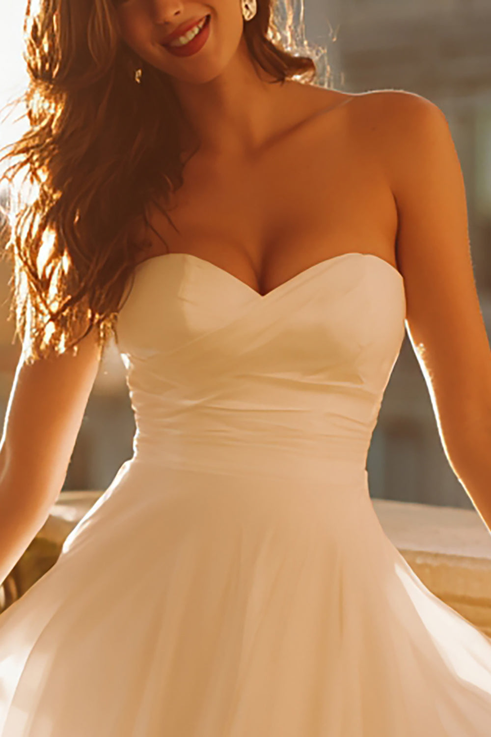 White Chiffon Sweetheart A Line Short Graduation Dress