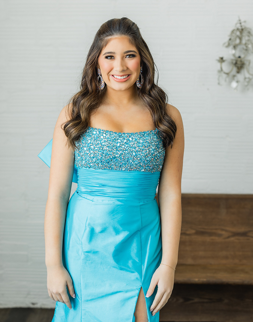 Sparkly Peacock Blue Mermaid Beaded Long Prom Dress with Bow