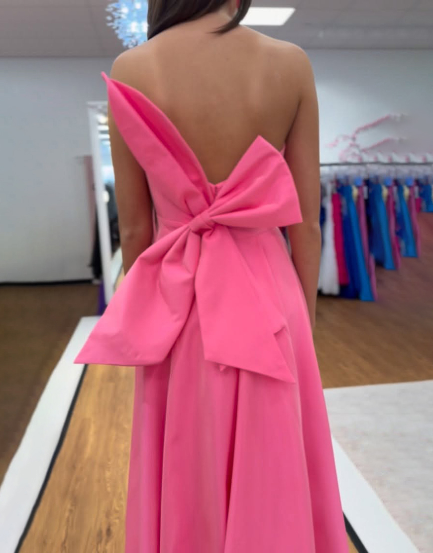 Pink Mermaid Long Strapless Prom Dress with Cape