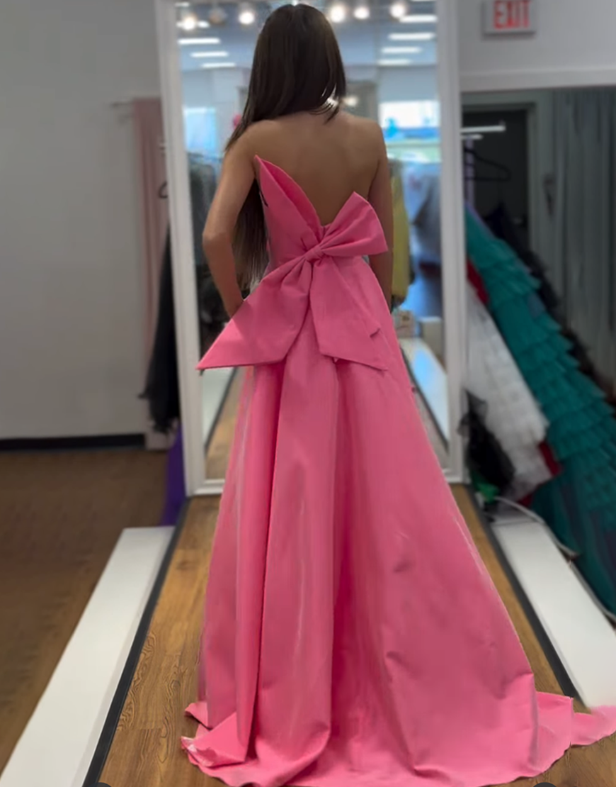 Pink Mermaid Long Strapless Prom Dress with Cape