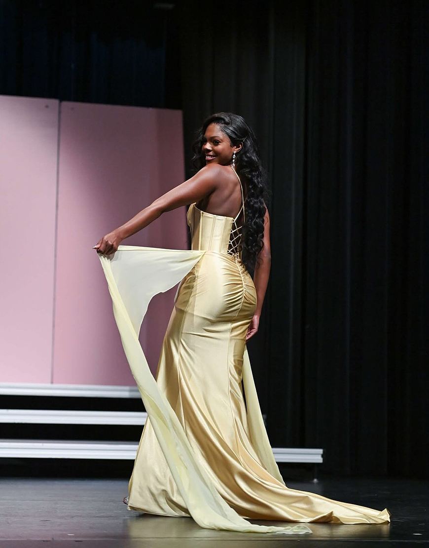 Sparkly Gold Beaded Corset Mermaid Long Prom Dress with Cape