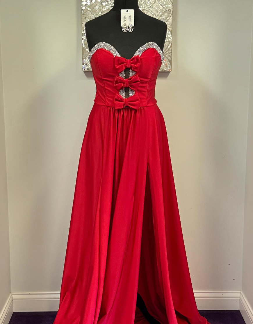 Sparkly Fuchsia A Line Sweetheart Satin Long Prom Dress with Pockets