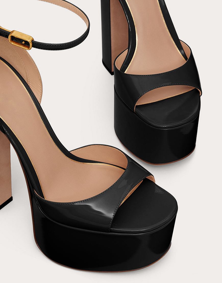 White Open Toe Chunky Prom High Heels